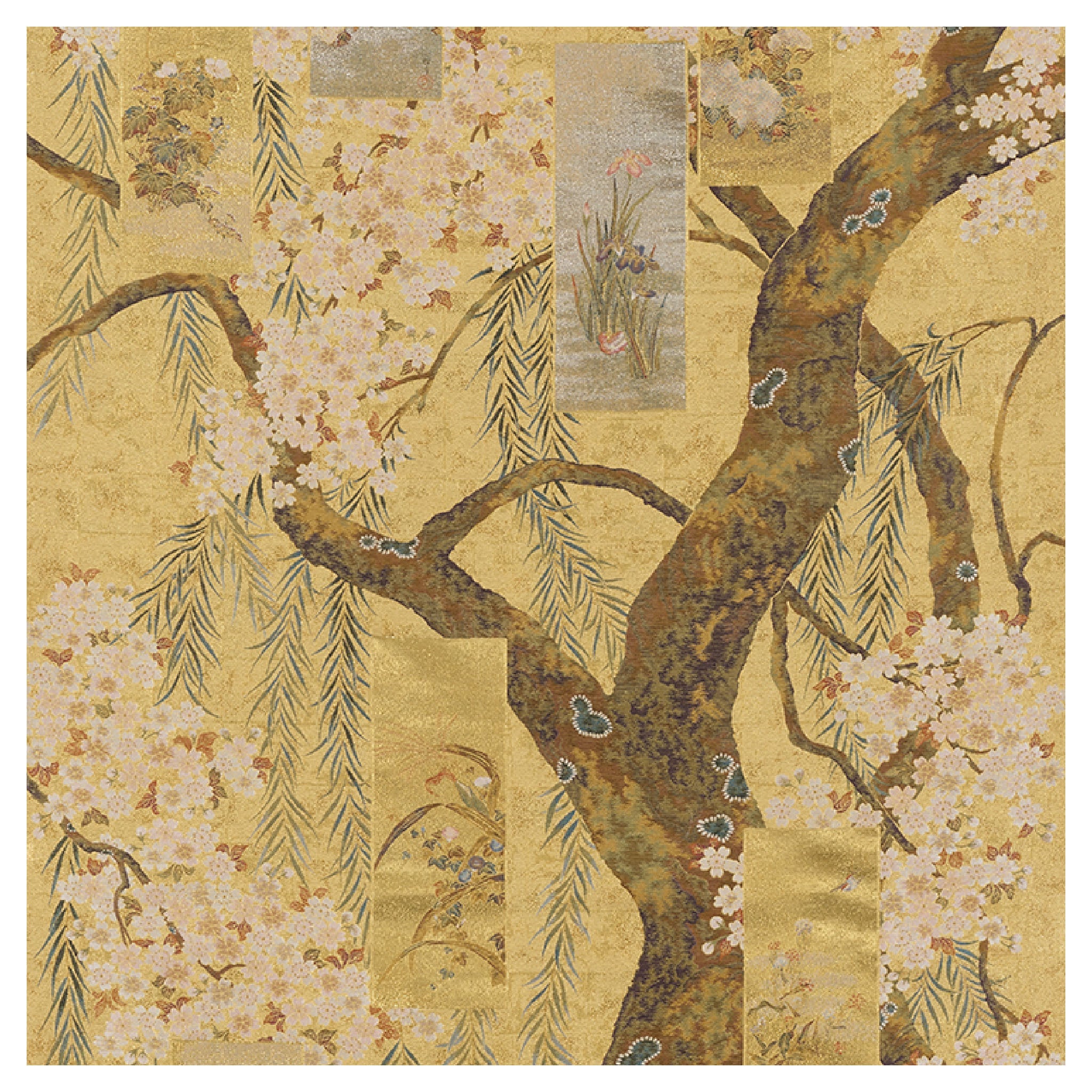 Cherry blossoms and maple trees with twelve months cards / Sakai Hoitsu