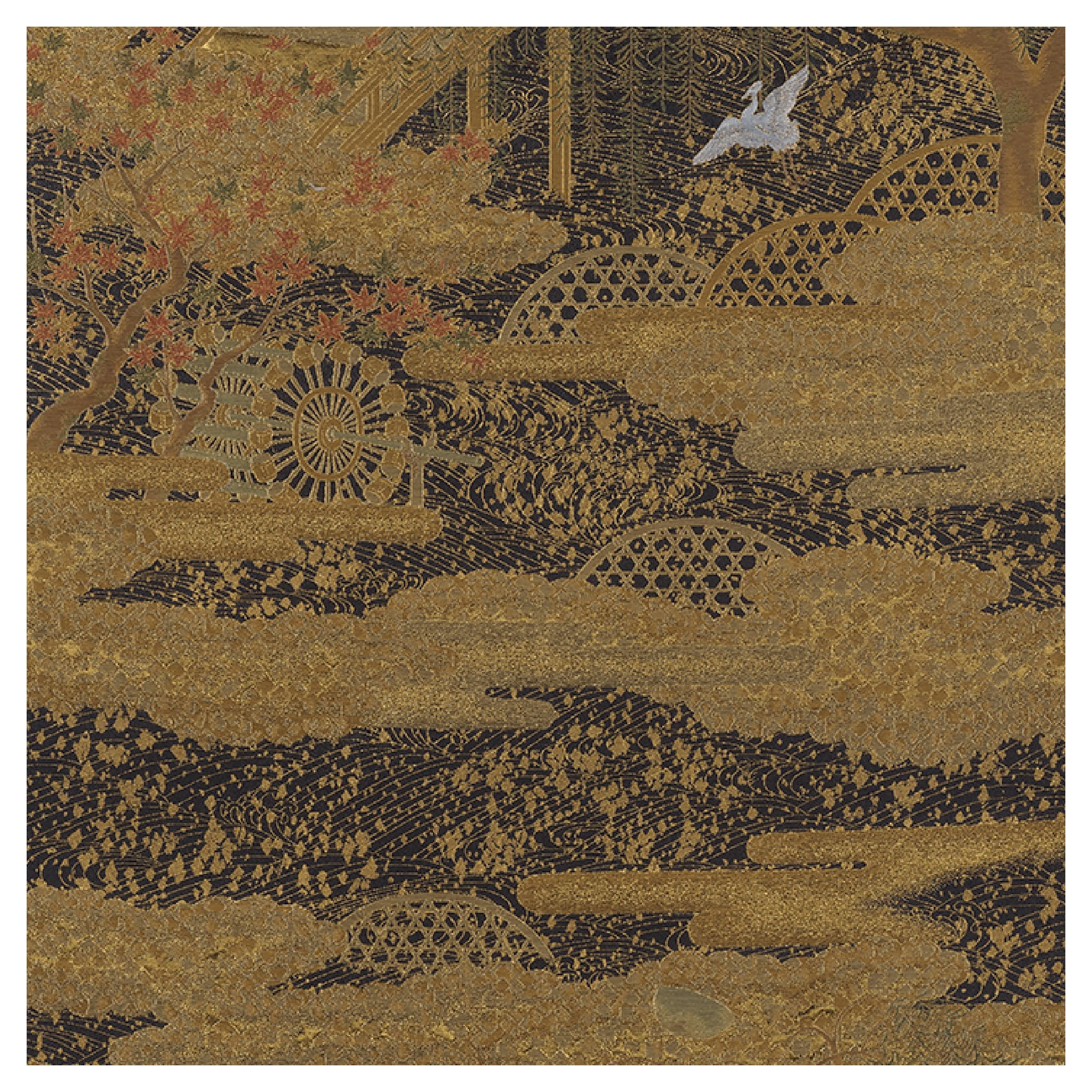 Cherry, plum, willow, maple and bridge / Hasegawa Tohaku