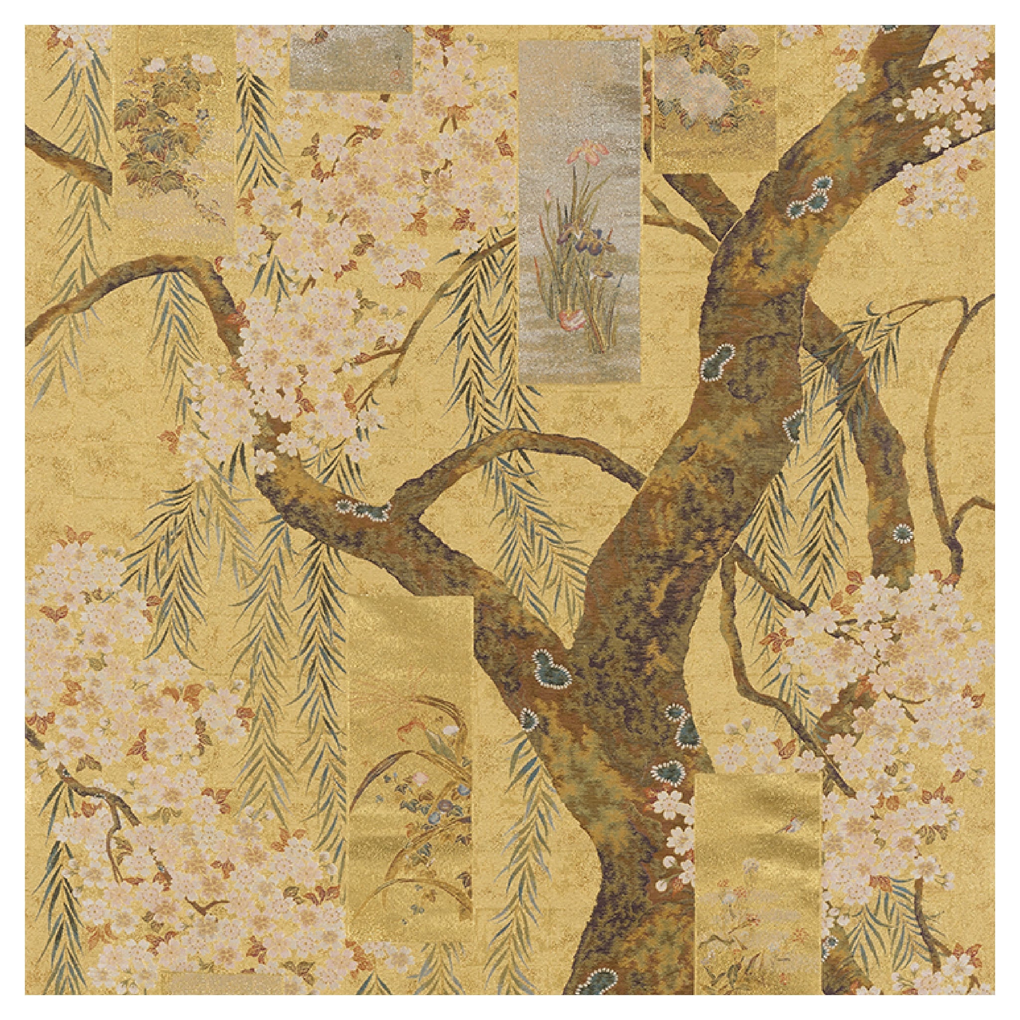 Cherry blossoms and maple trees with twelve months cards / Sakai Hoitsu