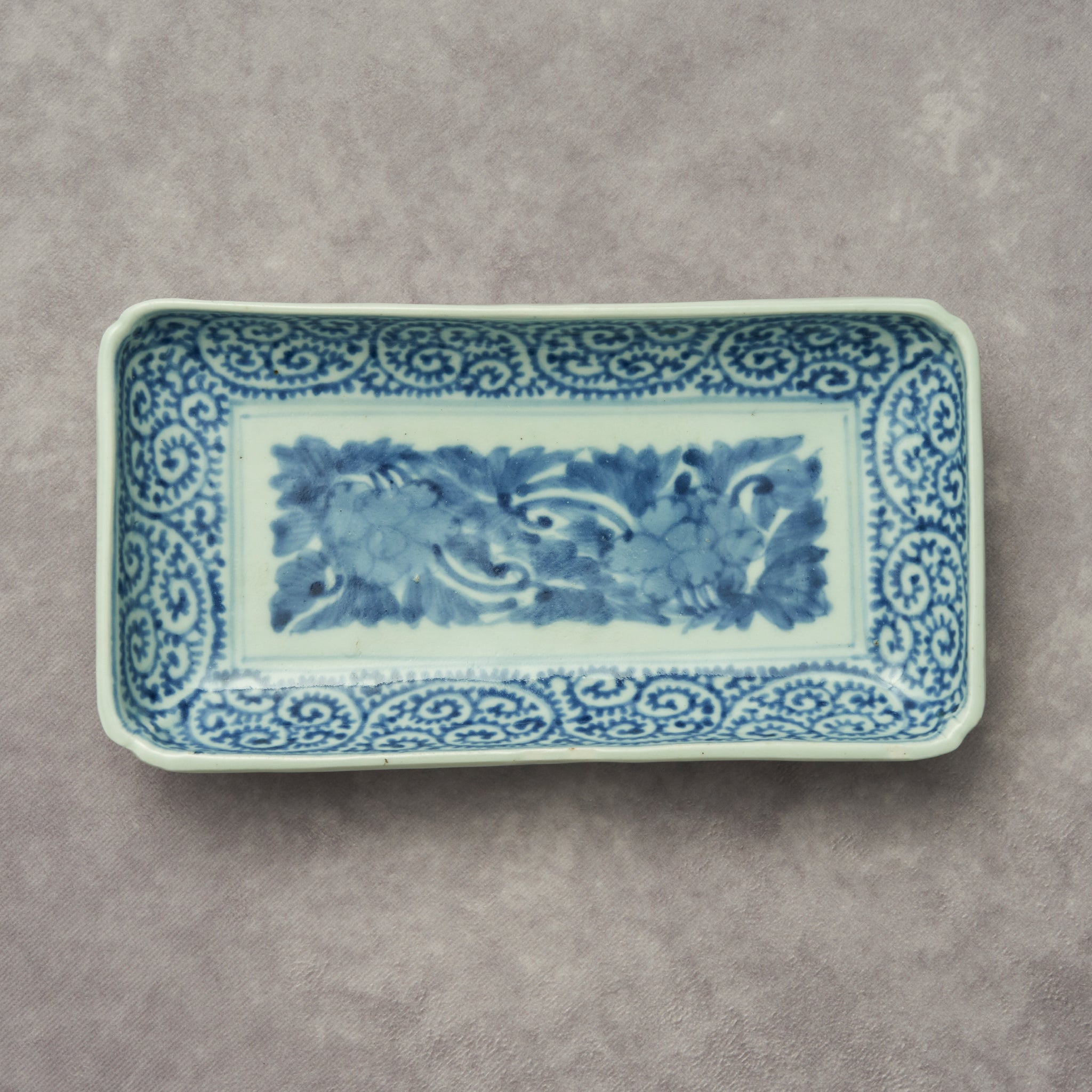 Imari Blue and White Rectangular Dish