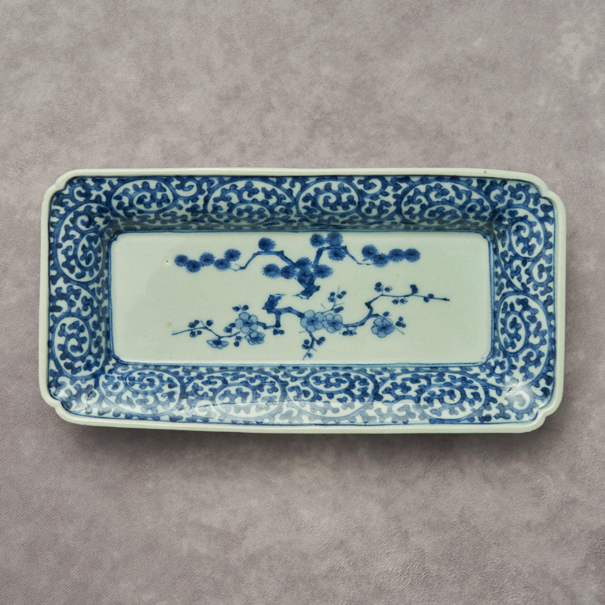 Imari Blue and White Rectangular Dish