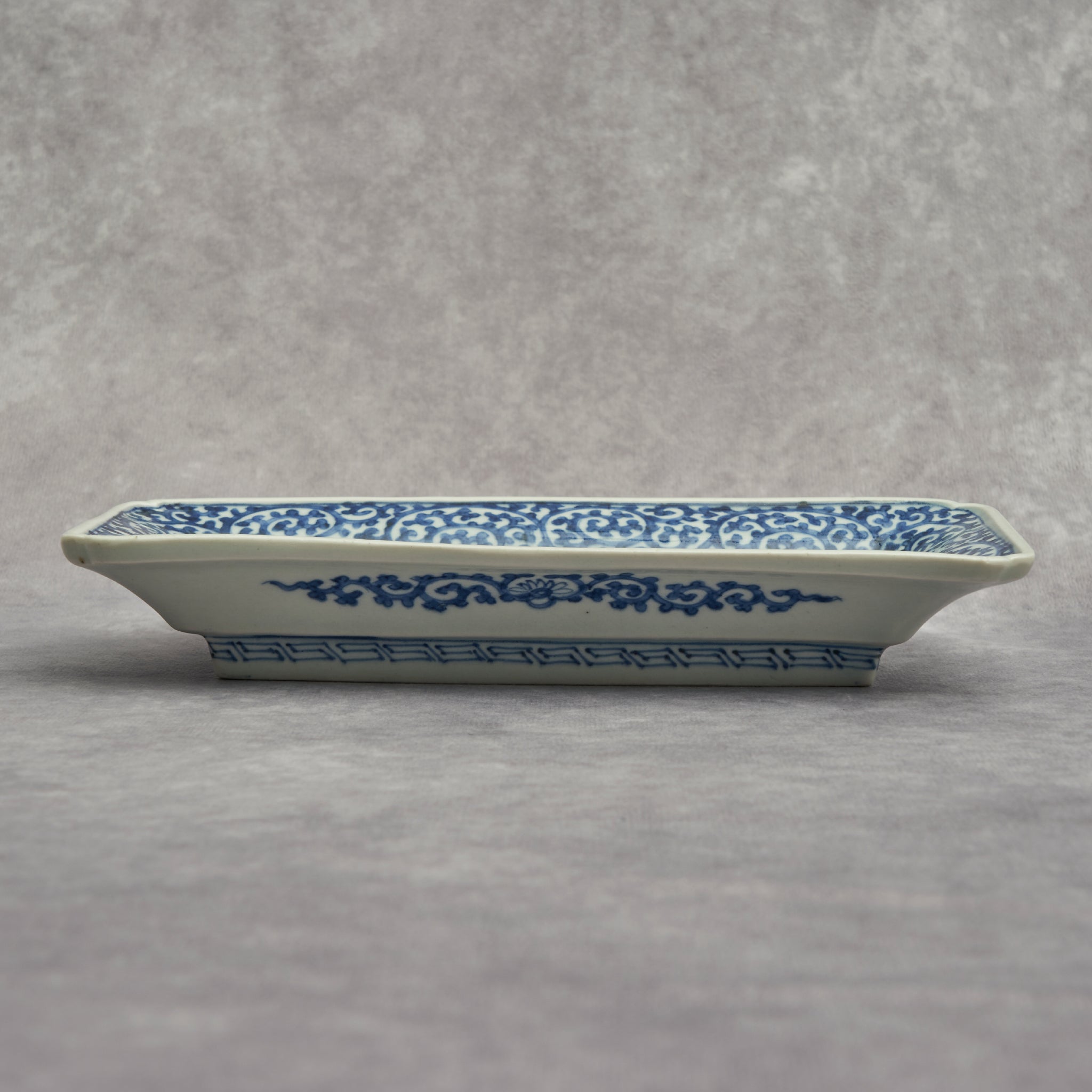 Imari Blue and White Rectangular Dish