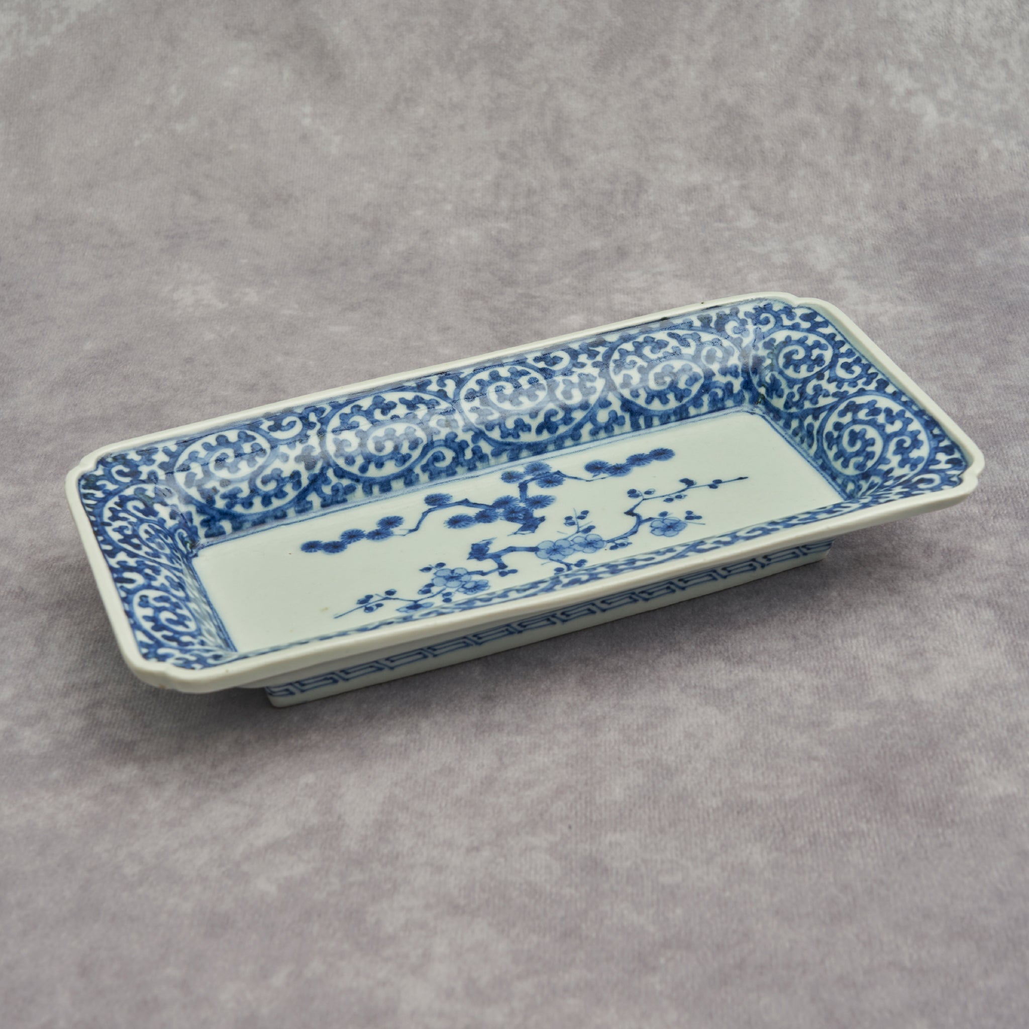 Imari Blue and White Rectangular Dish